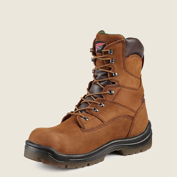 Red Wing Mens Safety Boots - King Toe® - 8-inch Insulated Waterproof Toe - Brown - ZYG589410